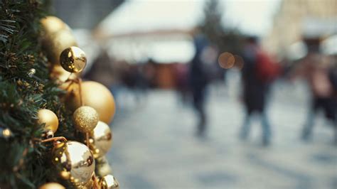 Christmas Decorated Winter City Lights Stock Footage SBV-347621879 ...