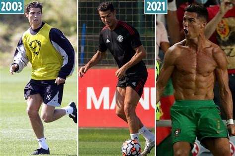 Cristiano Ronaldo's body transformation from weedy teen in 2003 Man Utd ...