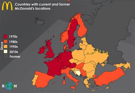 European Countries with current and former McDonald's locations ...