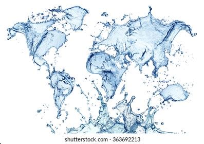 Blue Water Splash World Map Isolated Stock Illustration 50716699 | Shutterstock