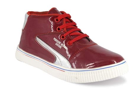 Buy Tik-Tok Shoes Boys/Kids Red Synthetic Leather Sneakers- 2C IND/UK ...