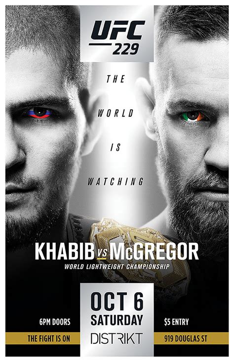 UFC 229 – Khabib vs McGregor in Victoria at Distrikt