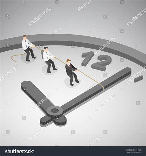 Group Businessman Trying Turn Back Time Stock Vector (Royalty Free ...