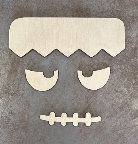 Frankenstein Face Jack-O-Lantern Wood Cutouts | MR. PEACOCK'S WOOD LLC