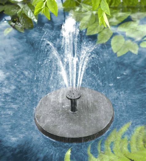Solar Pond Fountain with Four Different Spray Nozzles | Wind and Weather