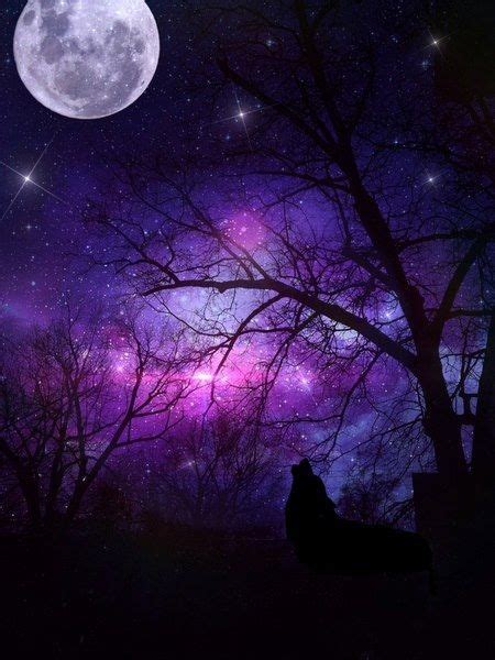 Full moon over a Purple sky. Purple Sky, Full Moon, Great Artists ...