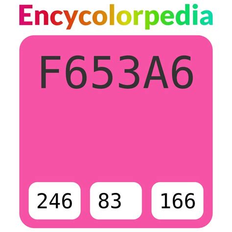 Crayola Magenta / #f653a6 Hex Color Code | Hex color codes, Hex colors ...