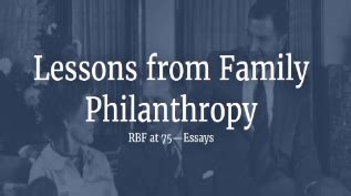 Lessons from Family Philanthropy: Rockefeller Brothers Fund at 75 - NCFP