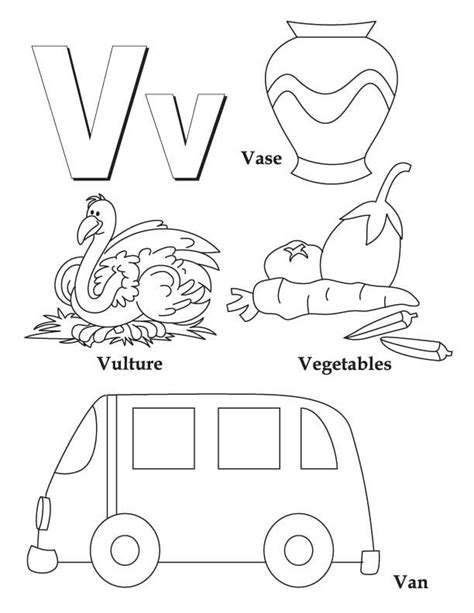 My A to Z Coloring Book Letter V coloring page | Download Free My A to Z Coloring Book Letter V ...