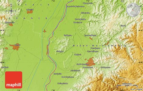 Physical Map of Bad Krozingen