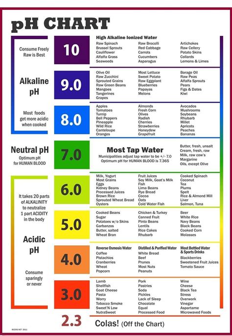 Food pH Chart - Alkaline and Acidic Foods