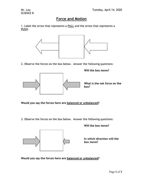 Net Force Worksheet Answers