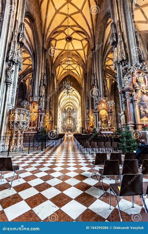 Interior of a St. Stephen`s Cathedral Stephansdom in Vienna, Austria in ...