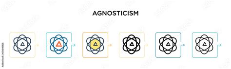 Agnosticism vector icon in 6 different modern styles. Black, two ...