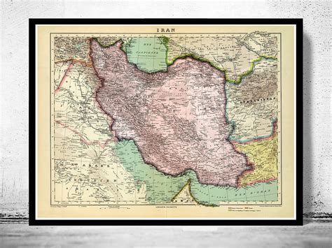 Old Map of Iran 1931 Vintage Poster Wall Art Print | Etsy