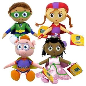 Amazon.com: Super Why PBS Kids 8" Plush Toy Dolls Set of 4 w/Alpha Pig, Wonder Red, & Princess ...