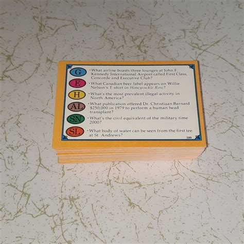 Trivial Pursuit Genus II Edition Game Replacement Piece CARDS - Etsy