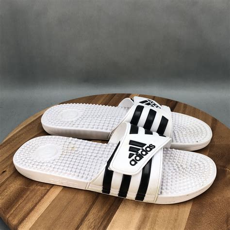 Adidas Adissage Slide Sandals Mens 14 White Black Com… - Gem