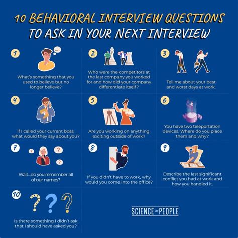 10 Behavioral Interview Questions to Ask In Your Interview