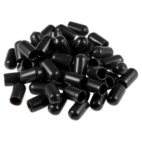 Screw Thread Protectors, 7mm ID Rubber Round End Cap Cover Black ...