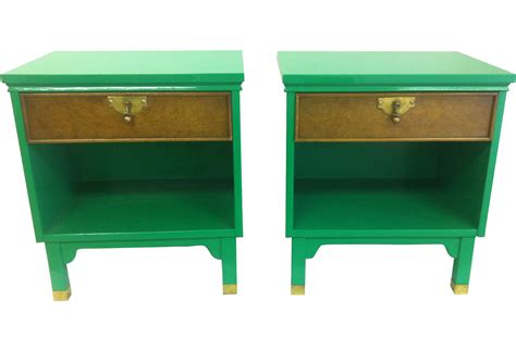 Green Lacquer & Burl Chests, Pair | Burled wood, Painting kids ...