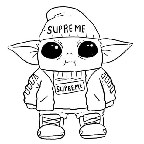 Fashion Baby Yoda coloring page - Download, Print or Color Online for Free