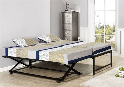 Archer Black Metal Twin Size Platform Daybed with Pop-Up Trundle ...