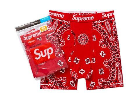 Buy Supreme Hanes Bandana Boxer Briefs (2 Pack) Red Online in Australia ...