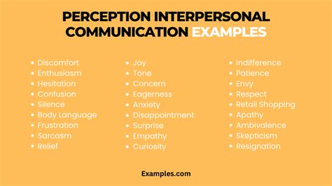 Perception Interpersonal Communication: Examples, PDF