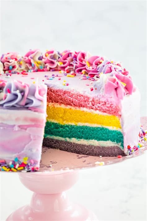 Pastel Rainbow Cake - Crazy for Crust