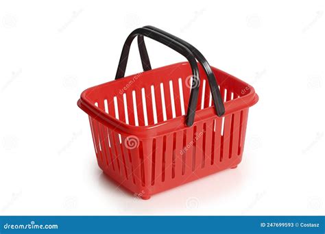 Red shopping basket stock image. Image of closeup, store - 247699593