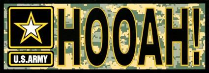 HOOAH with Army Star Logo Digital Camo Bumper Sticker | North Bay Listings