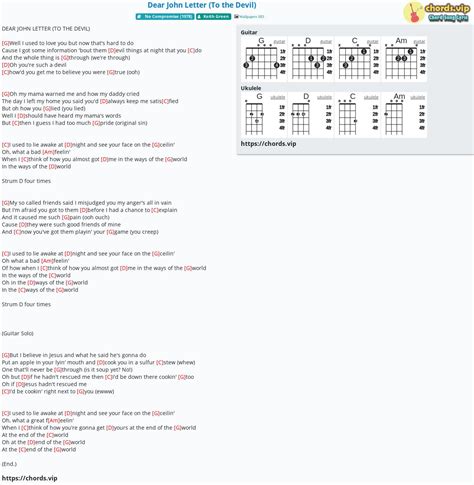 Chord: Dear John Letter (To the Devil) - tab, song lyric, sheet, guitar ...