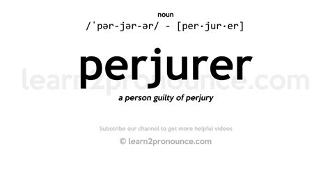 Pronunciation of Perjurer | Definition of Perjurer - YouTube