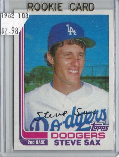 Steve Sax Los Angeles Dodgers Rookie Cards Buy 1-2nd FREE 5 Available ...