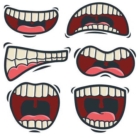 Vector Set Of Cartoon Mouth 173969 Vector Art at Vecteezy