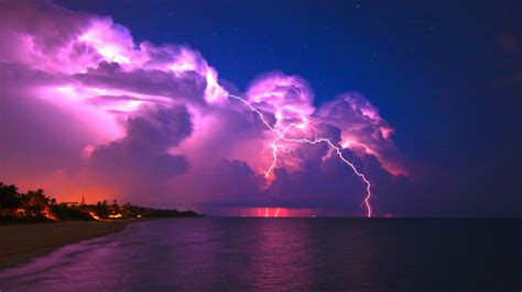 Lightning Pink Sky 4k Wallpaper,HD Nature Wallpapers,4k Wallpapers,Images,Backgrounds,Photos and ...