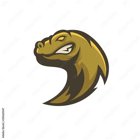 Komodo dragon mascot logo design with modern illustration concept style for badge, emblem and t ...