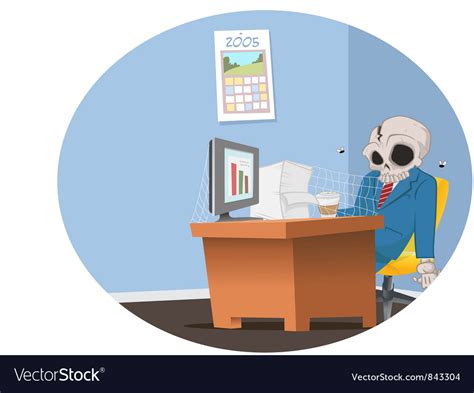 Office employee skeleton Royalty Free Vector Image