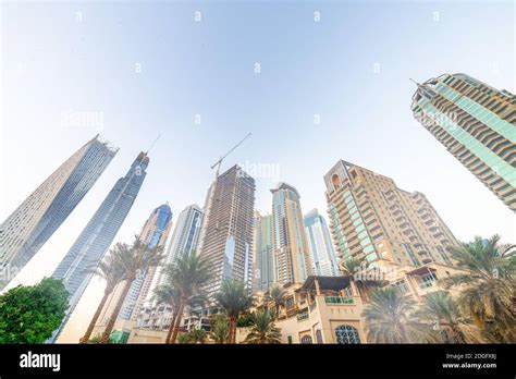 Dubai Marina skyline from the riverfront, UAE Stock Photo - Alamy