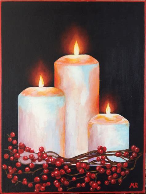 Candle Flames by Monique Frees . A Youtube inspired painting from Ginger Cook Live | Watercolor ...