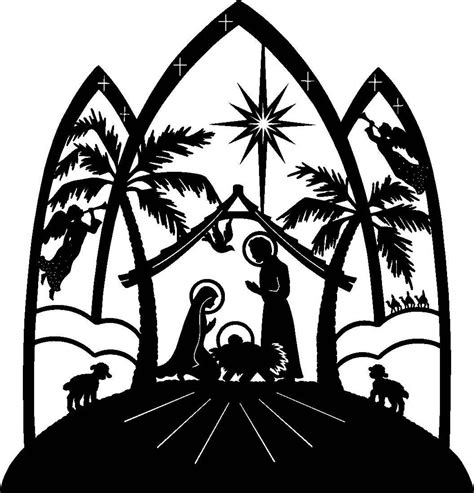 Nativity Scene Silhouette Clip Art at GetDrawings | Free download