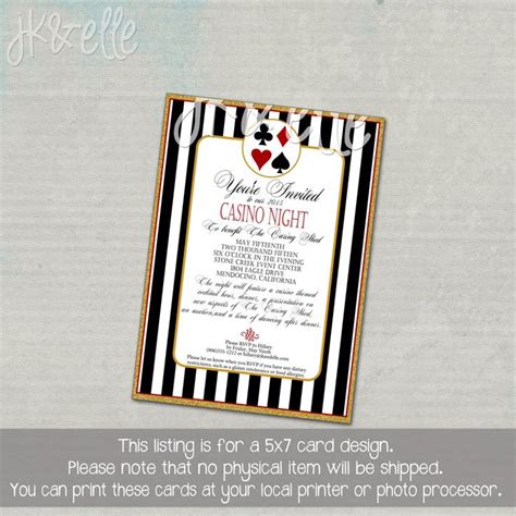 Casino Night Invitation - Etsy | Casino night invitations, Casino night party, Casino night