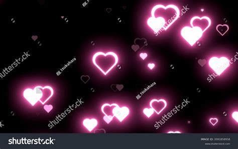 Heart Glitter Pink Lovely Black Background Stock Illustration ...