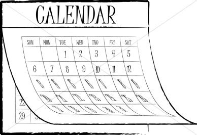 Calendar Clip Art Black and White - Latest Calendar