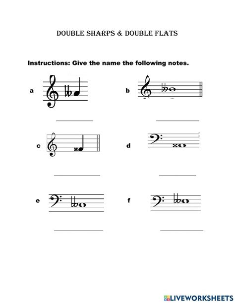 Double Sharps and Flats worksheet | Live Worksheets