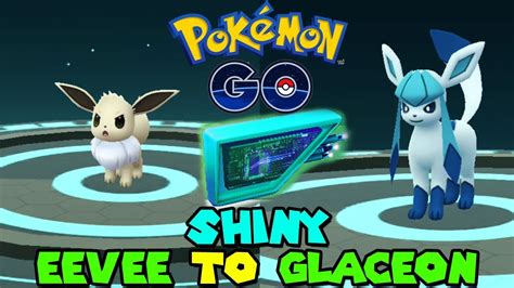 Evolving SHINY EEVEE TO SHINY GLACEON IN POKEMON GO - GLACIAL LURE - YouTube