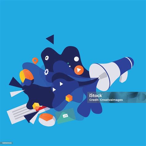 Business Promotion Announcement Using Megaphone Isometric 3d Stock Illustration - Download Image ...