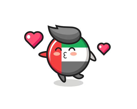 uae flag badge character cartoon with kissing gesture 3264530 Vector Art at Vecteezy