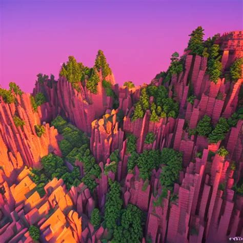 a voxelized city built into a voxelized cliff side, | Stable Diffusion ...